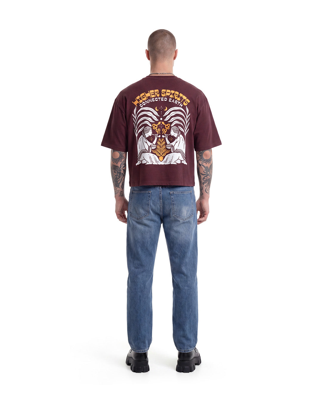 Esprits Ascendants, Terre Connectée. — T-shirt Oversize Crop Rond