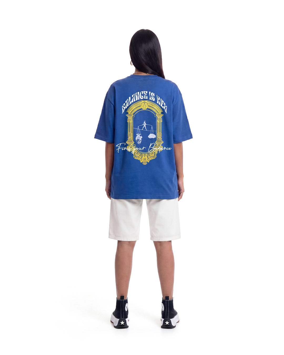 L'équilibre est la CLÉ — T-shirt Oversize | Bleu marine