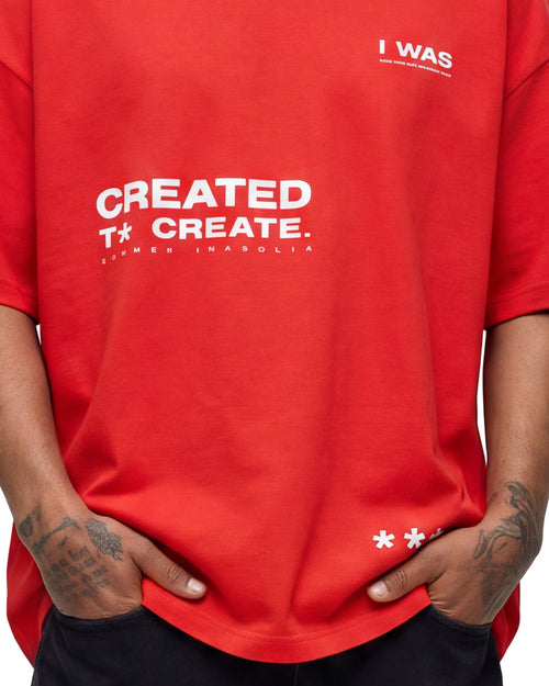 Créé pour créer T-shirt oversize - Rouge - UNISEXE